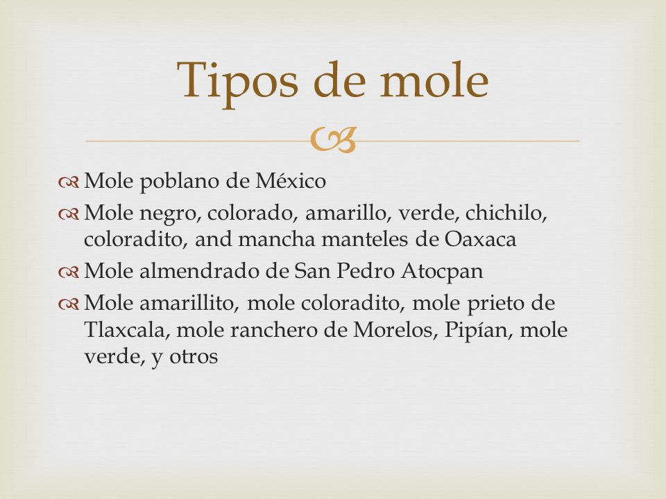 Tipos de mole Mole poblano de México