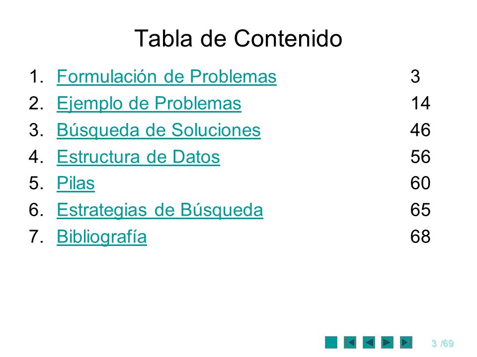 Tabla de Contenido Formulación de Problemas 3 Ejemplo de Problemas 14