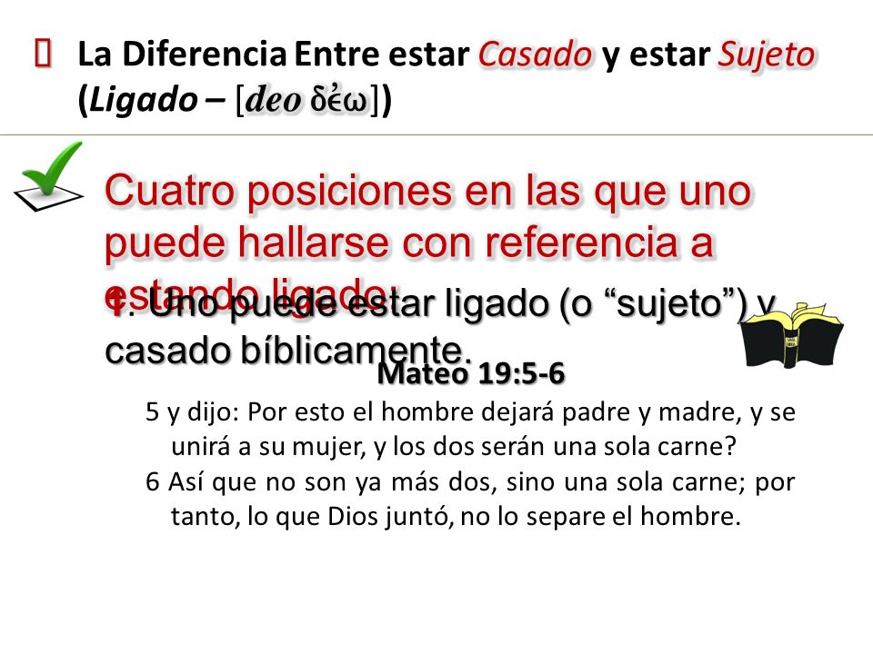 ² La Diferencia Entre estar Casado y estar Sujeto (Ligado – [deo devw])