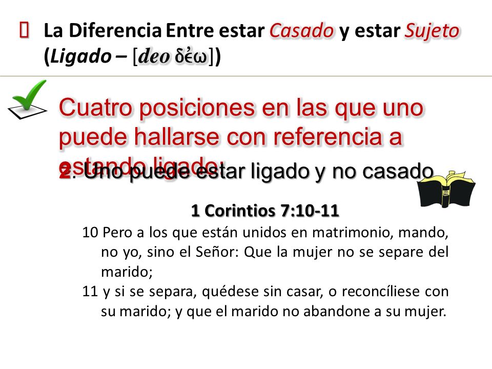 ² La Diferencia Entre estar Casado y estar Sujeto (Ligado – [deo devw])