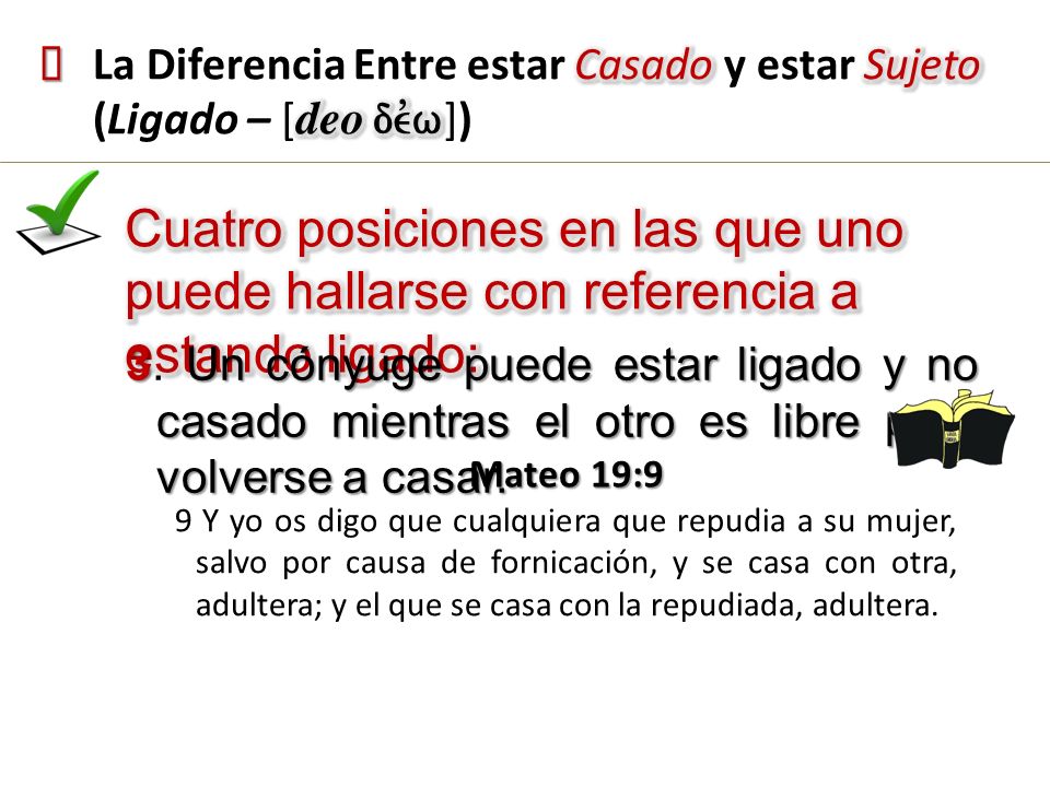 ² La Diferencia Entre estar Casado y estar Sujeto (Ligado – [deo devw])