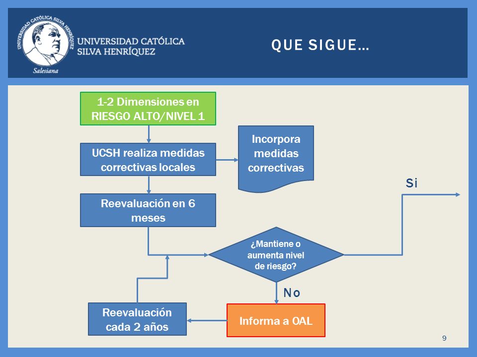 Que sigue… Si No 1-2 Dimensiones en RIESGO ALTO/NIVEL 1