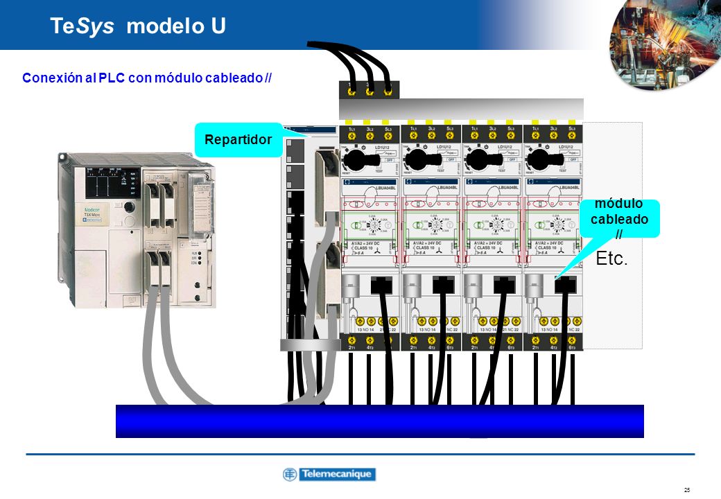 Etc. Conexión al PLC con módulo cableado // Repartidor