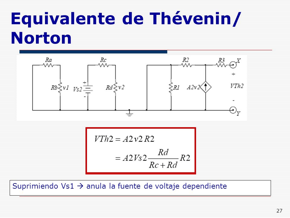 Equivalente de Thévenin/ Norton