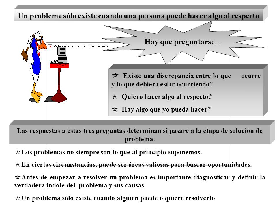Un problema sólo existe cuando una persona puede hacer algo al respecto