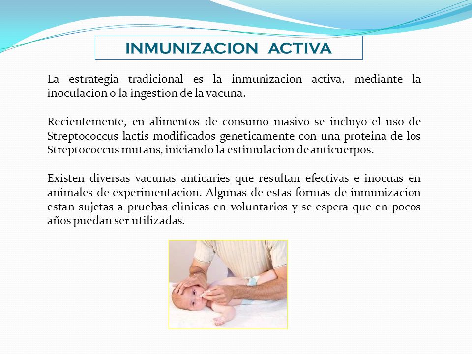 INMUNIZACION ACTIVA La estrategia tradicional es la inmunizacion activa, mediante la inoculacion o la ingestion de la vacuna.