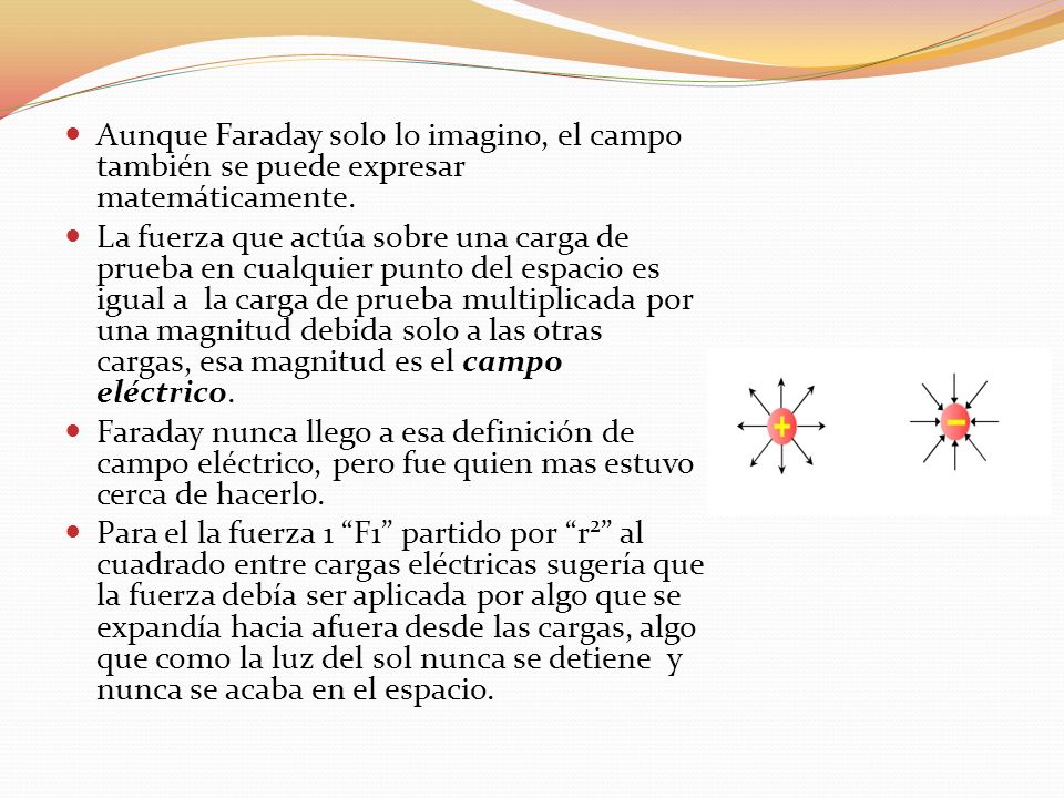 Aunque Faraday solo lo imagino, el campo también se puede expresar matemáticamente.