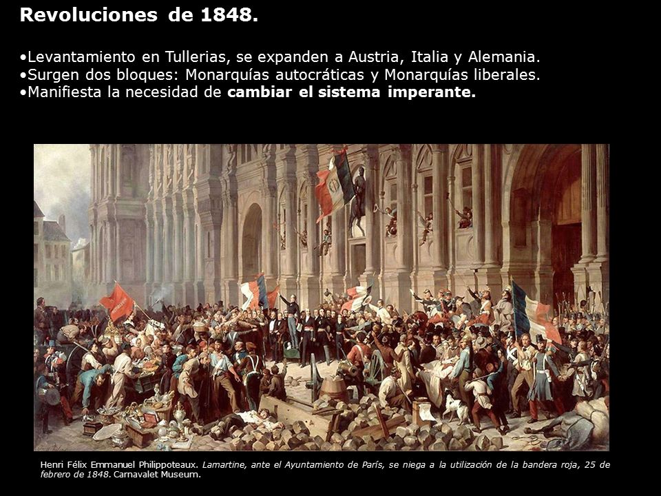 Revoluciones de Levantamiento en Tullerias, se expanden a Austria, Italia y Alemania.