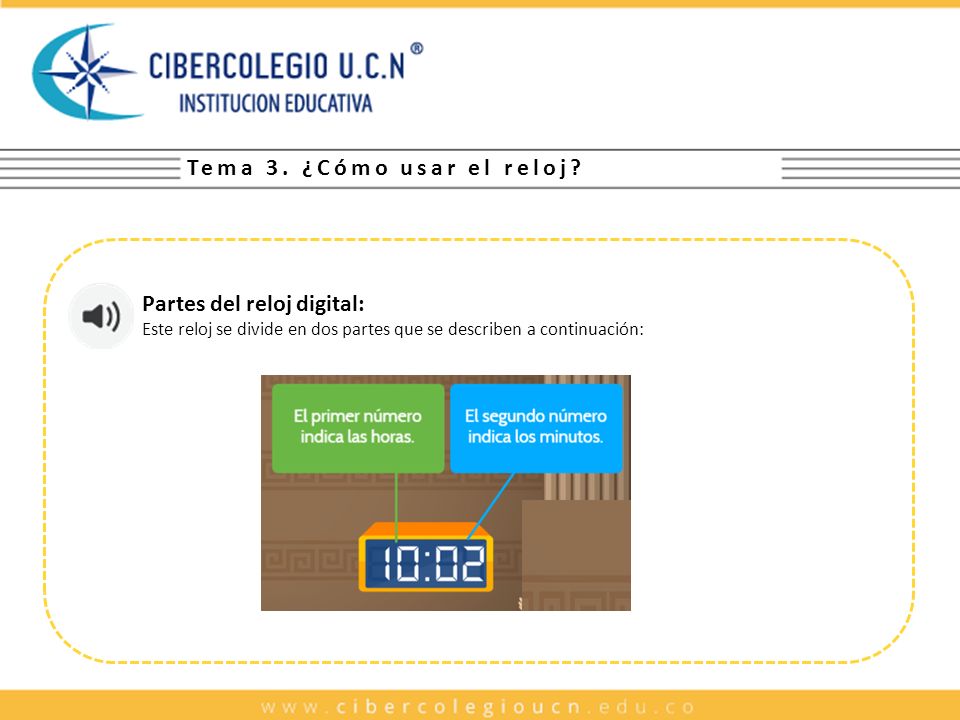 Imagen de un reloj digital donde se señala la hora y los minutos.