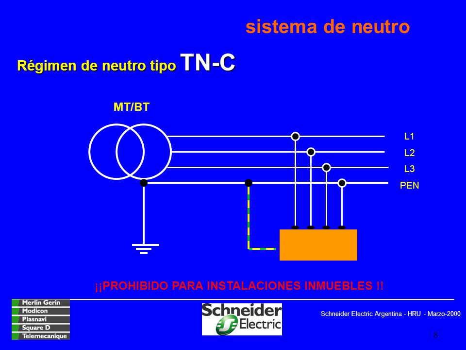 sistema de neutro Régimen de neutro tipo TN-C MT/BT
