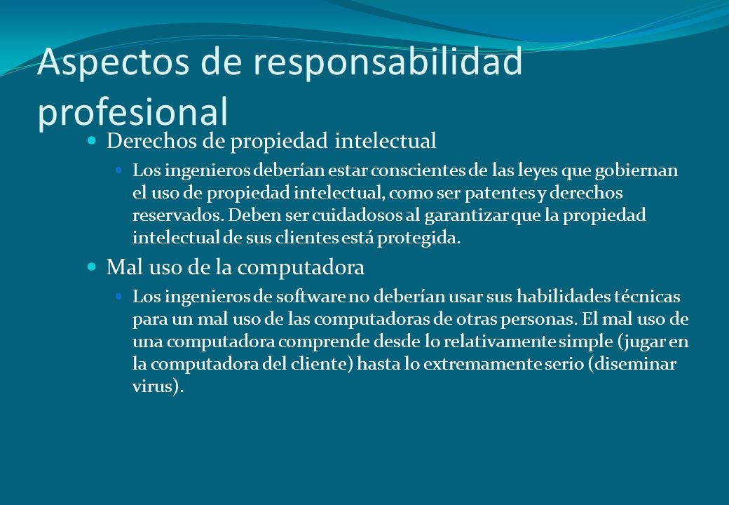 Aspectos de responsabilidad profesional