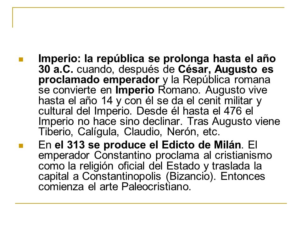 Imperio: la república se prolonga hasta el año 30 a. C