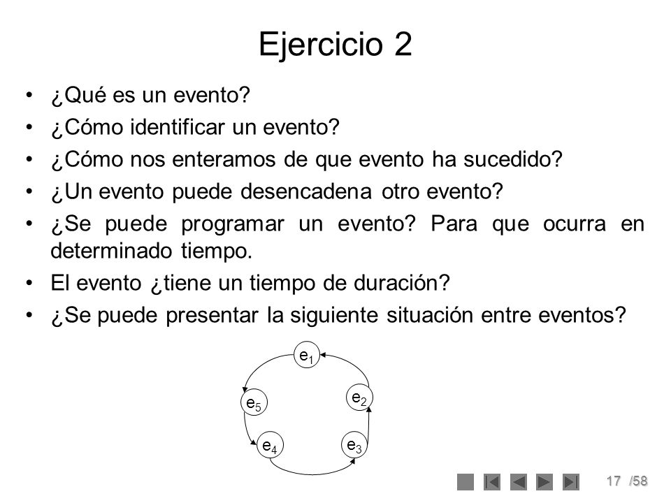 Ejercicio 2 ¿Qué es un evento ¿Cómo identificar un evento