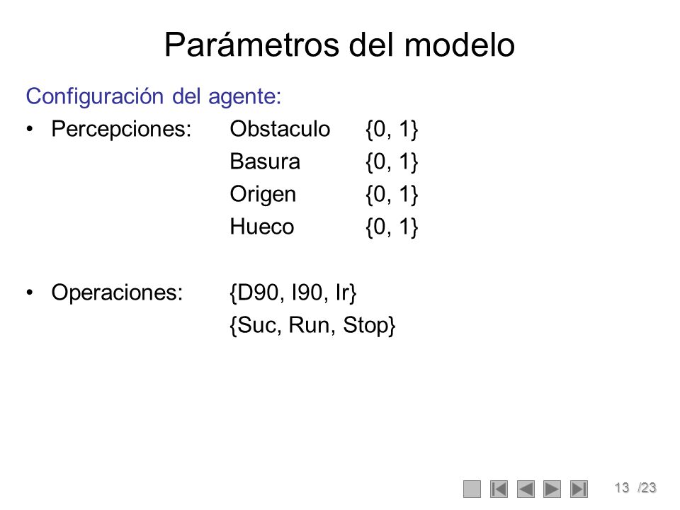 Parámetros del modelo Configuración del agente: