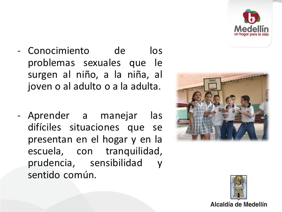 Conocimiento de los problemas sexuales que le surgen al niño, a la niña, al joven o al adulto o a la adulta.