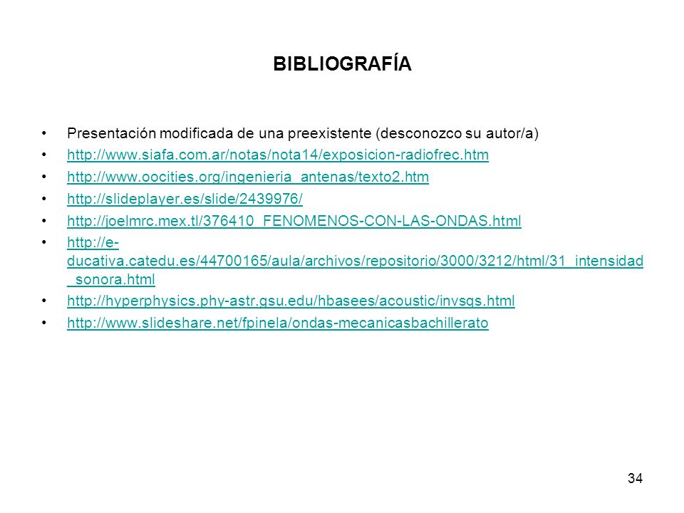 BIBLIOGRAFÍA Presentación modificada de una preexistente (desconozco su autor/a)