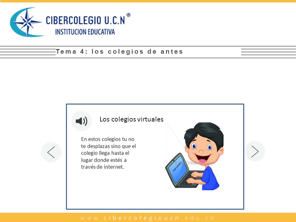 Imagen de un niño estudiando a través de un colegio virtual.