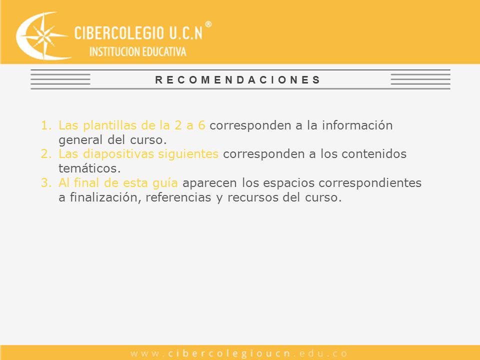 Las diapositivas siguientes corresponden a los contenidos temáticos.