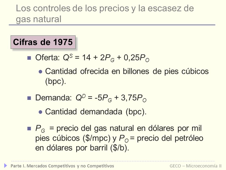 Los controles de los precios y la escasez de gas natural