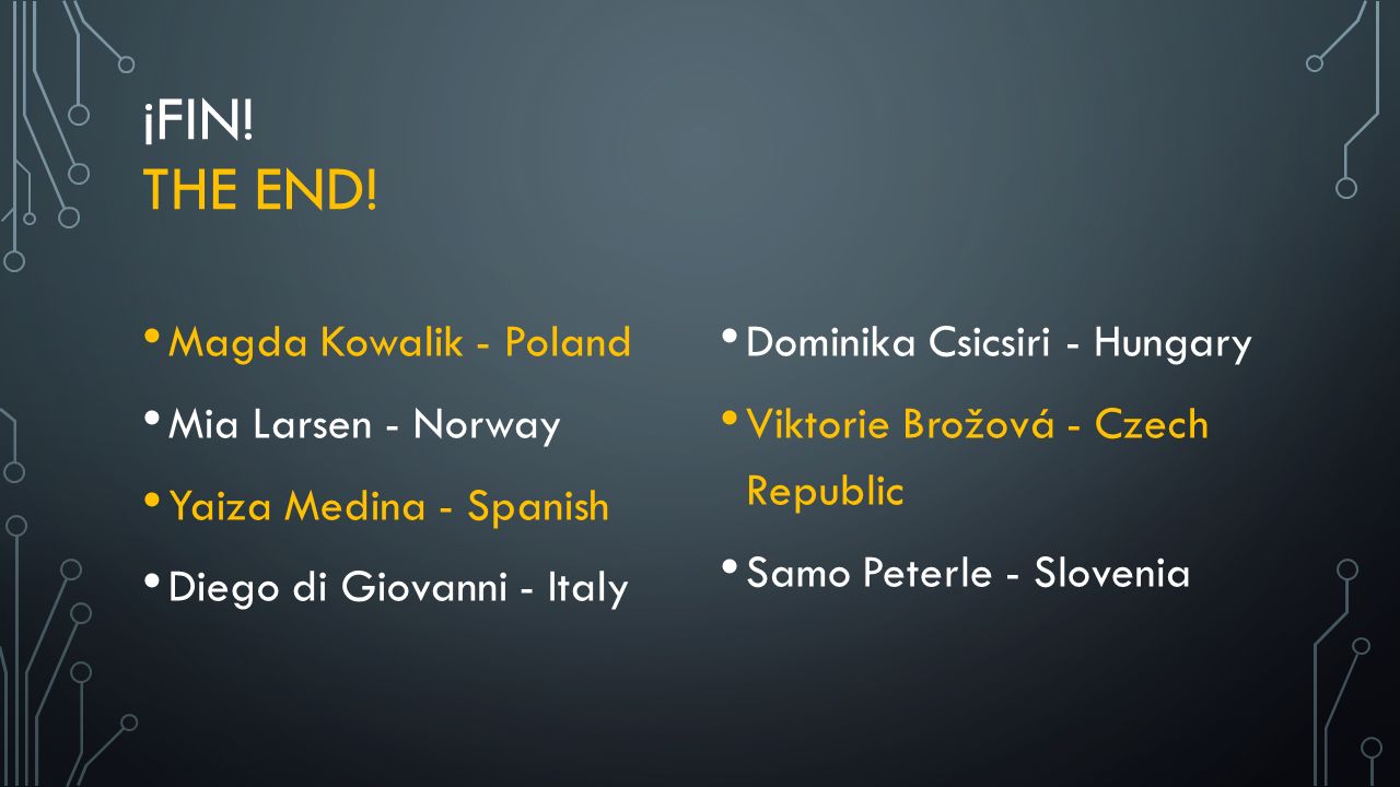 ¡Fin! The end! Magda Kowalik - Poland Mia Larsen - Norway