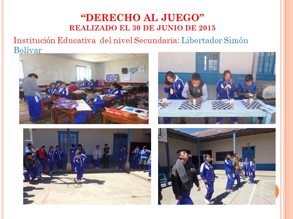 DERECHO AL JUEGO REALIZADO EL 30 DE JUNIO DE 2015