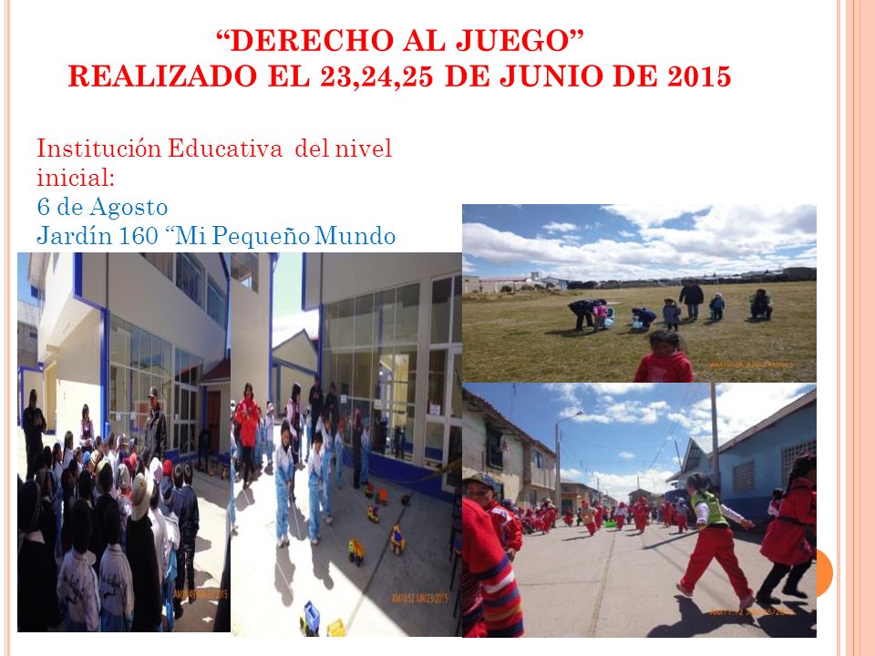 DERECHO AL JUEGO REALIZADO EL 23,24,25 DE JUNIO DE 2015