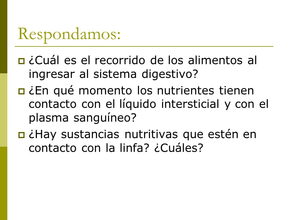 Respondamos: ¿Cuál es el recorrido de los alimentos al ingresar al sistema digestivo