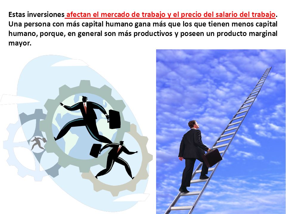 Estas inversiones afectan el mercado de trabajo y el precio del salario del trabajo.