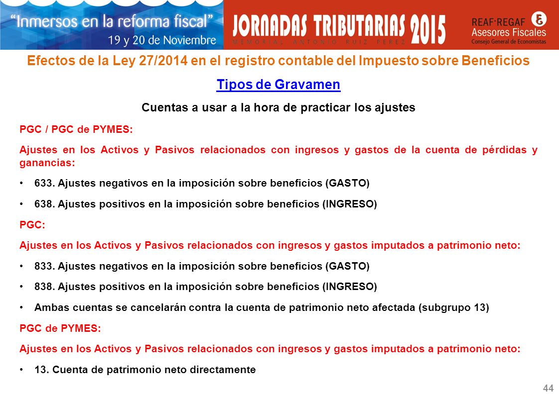 Cuentas a usar a la hora de practicar los ajustes