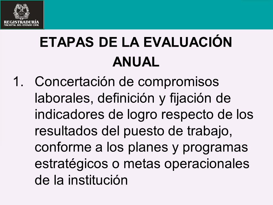 ETAPAS DE LA EVALUACIÓN