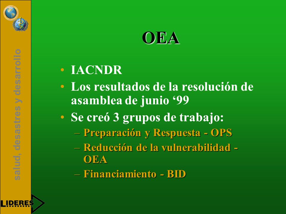 OEA IACNDR Los resultados de la resolución de asamblea de junio ‘99