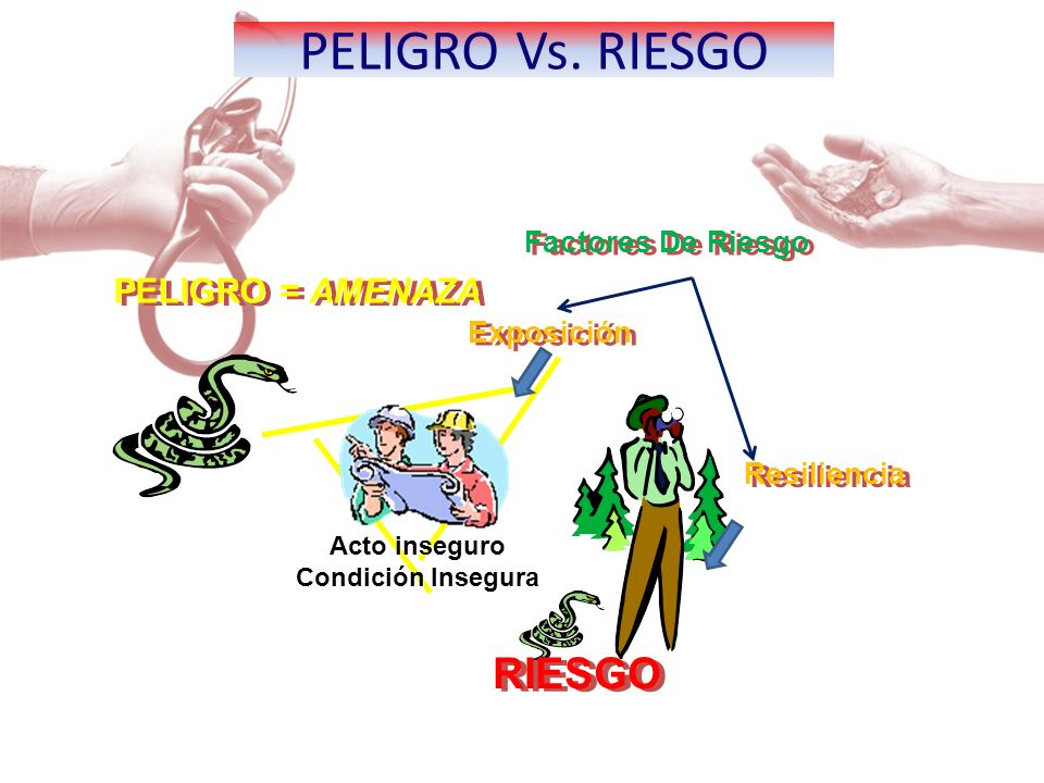 PELIGRO Vs. RIESGO RIESGO PELIGRO = AMENAZA Factores De Riesgo