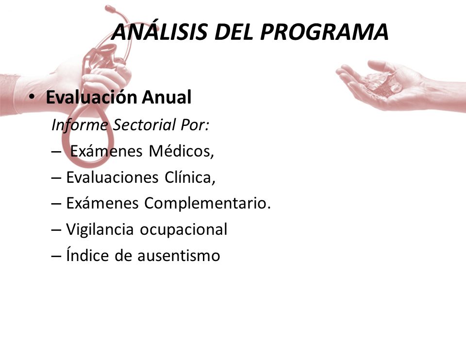 ANÁLISIS DEL PROGRAMA Evaluación Anual Informe Sectorial Por: