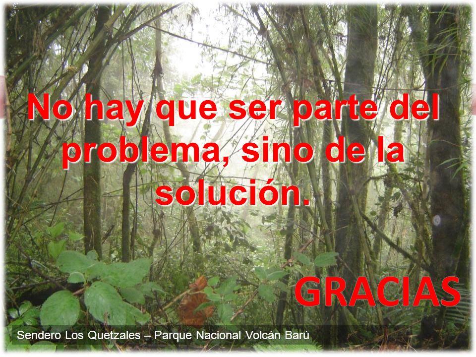 No hay que ser parte del problema, sino de la solución.