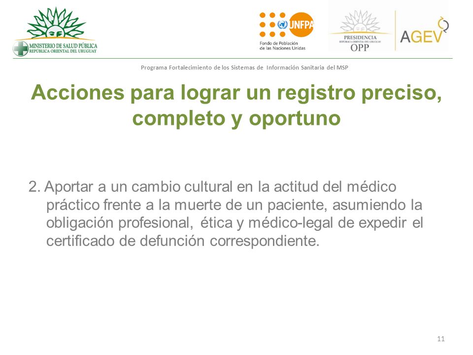 Acciones para lograr un registro preciso, completo y oportuno