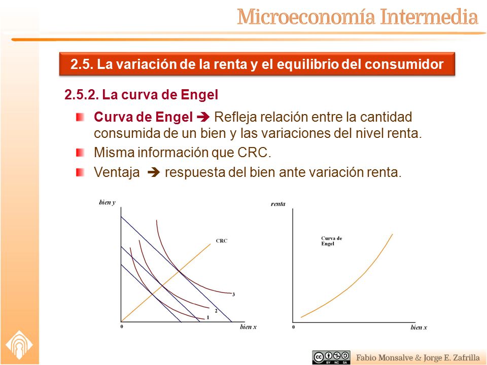 2.5. La variación de la renta y el equilibrio del consumidor