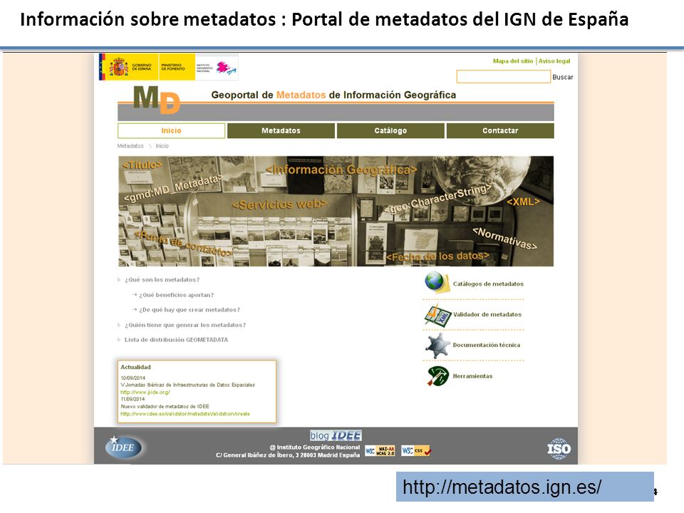 Información sobre metadatos : Portal de metadatos del IGN de España