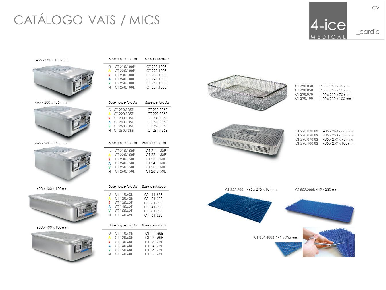 CATÁLOGO VATS / MICS 465 x 280 x 100 mm G A R V N CT E