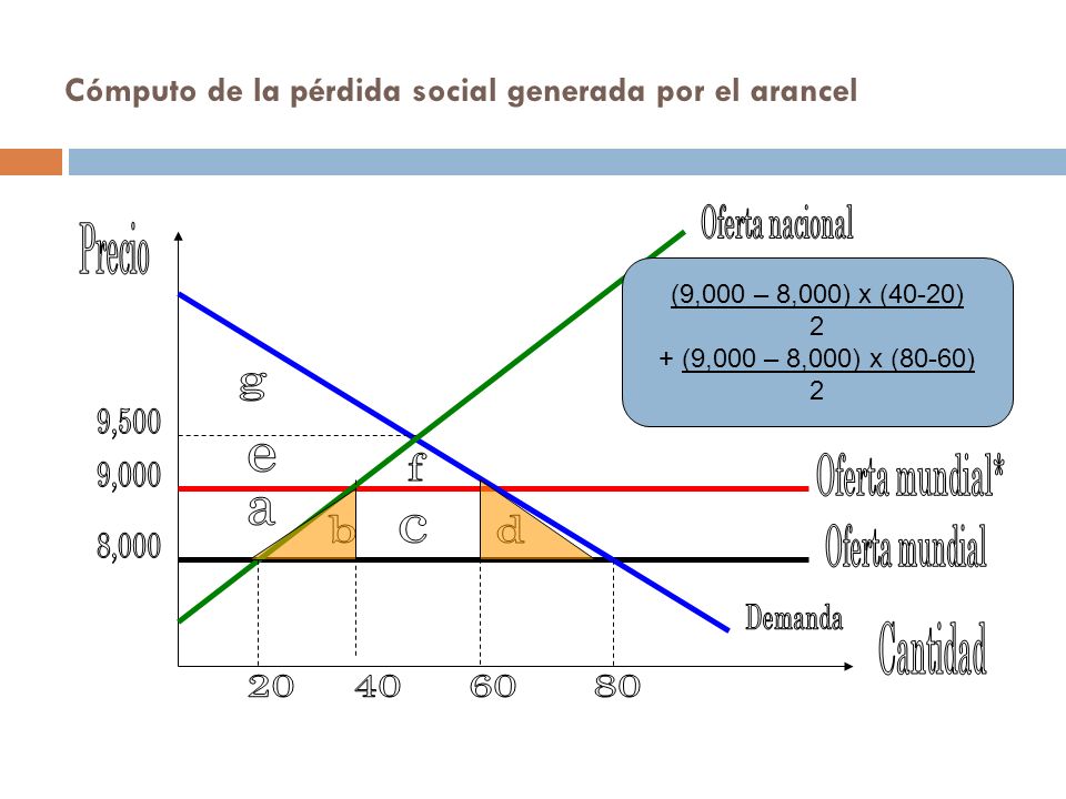 Cómputo de la pérdida social generada por el arancel