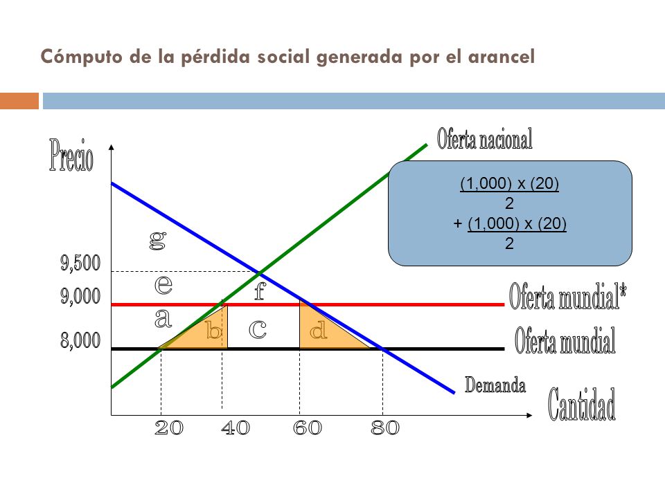 Cómputo de la pérdida social generada por el arancel