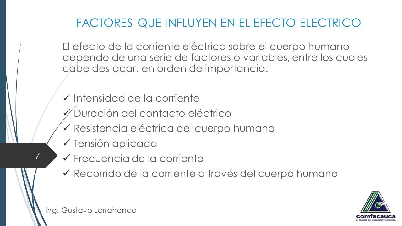 FACTORES QUE INFLUYEN EN EL EFECTO ELECTRICO