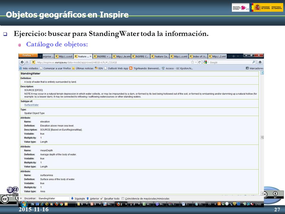 Objetos geográficos en Inspire