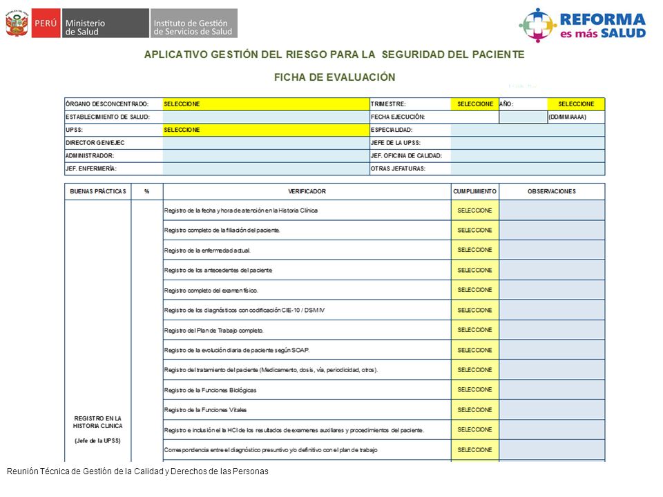 Reunión Técnica de Gestión de la Calidad y Derechos de las Personas