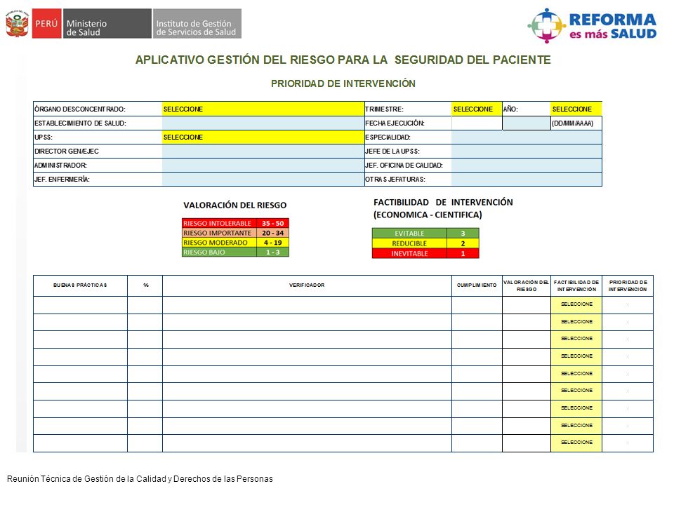Reunión Técnica de Gestión de la Calidad y Derechos de las Personas