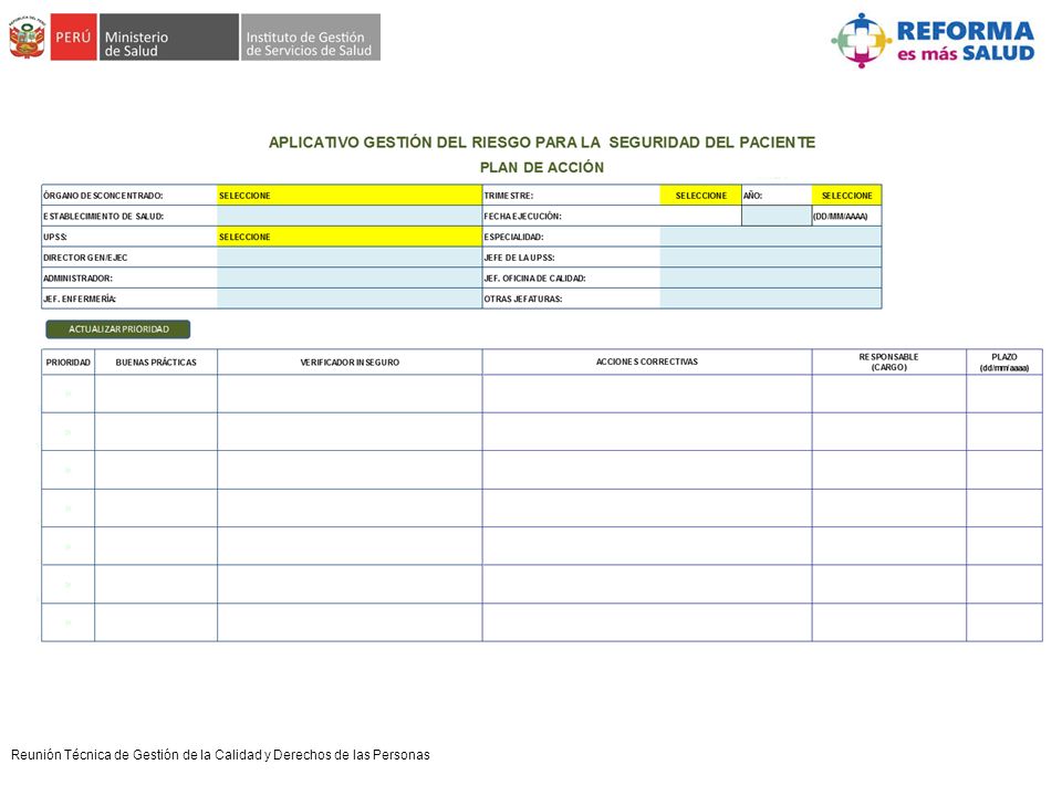 Reunión Técnica de Gestión de la Calidad y Derechos de las Personas