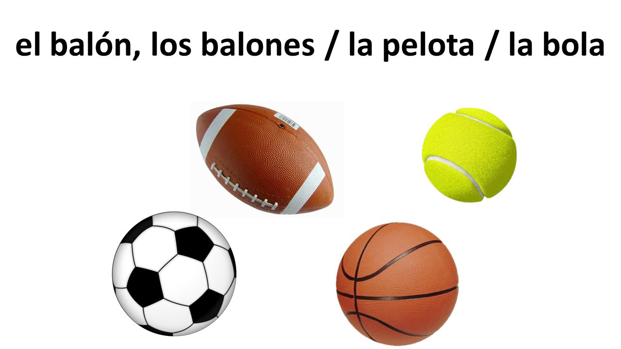 el balón, los balones / la pelota / la bola