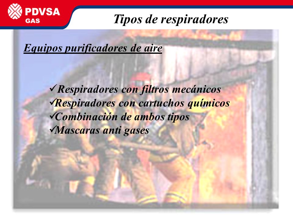 Tipos de respiradores Equipos purificadores de aire
