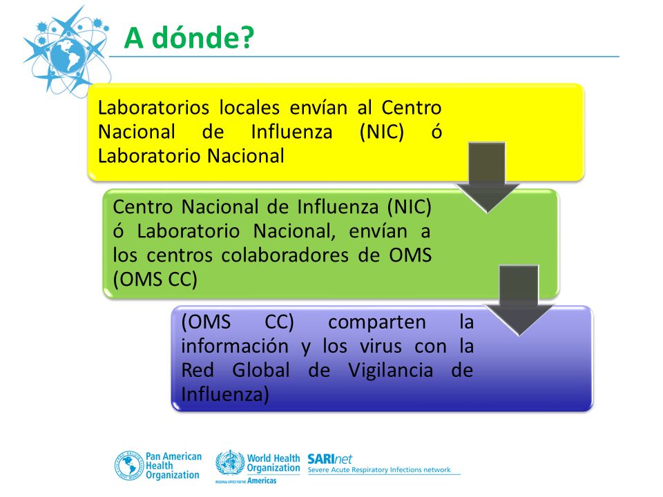 A dónde Laboratorios locales envían al Centro Nacional de Influenza (NIC) ó Laboratorio Nacional.