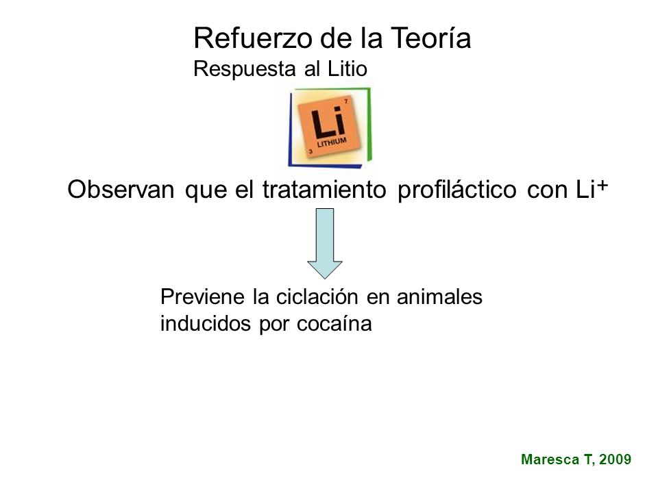 Refuerzo de la Teoría Observan que el tratamiento profiláctico con Li