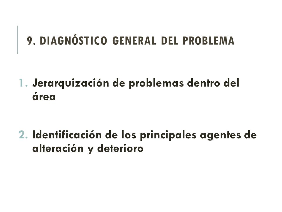 9. Diagnóstico general del problema